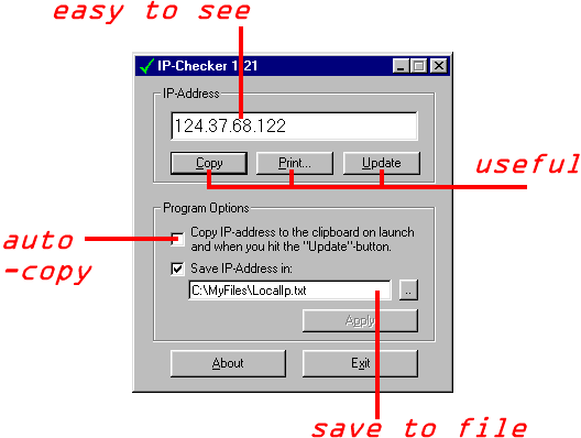 The Main IP-Checker Window